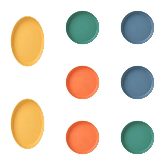 5.7 Inch Small Plates Set of 8 for Dinner Dessert Snack Fruits, Lightweight BPA-Free & Eco-Friendly Reusable Plates for Kitchen Outdoor Camping and Storage Organizer Use