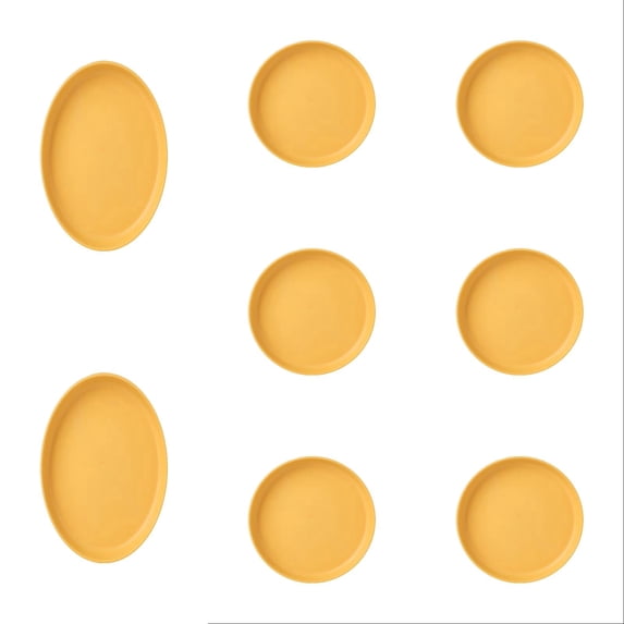 5.7 Inch Small Plastic Plates Set of 8 for Dinner Dessert Snack Fruits, Lightweight BPA-Free & Eco-Friendly Reusable Plates for Kitchen Outdoor Camping and Storage Organizer Use