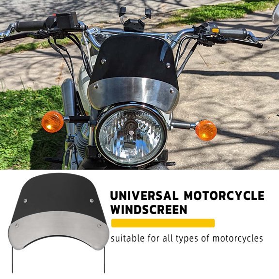 5"-7" Retro Motorcycle Headlight Windshield Wind Deflector Windscreen Universal for Harley Honda Yamaha Instrument Visor