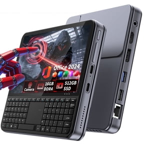 5.7" Mini PC,Touchscreen Handheld Laptop Computer Window 11 Pro,intel N95 up to 3.4GHz,16GB RAM 512GB SSD,Backlit Keyboard,Dual Type-C,HDMI 2.1 DP,Small Portable PC