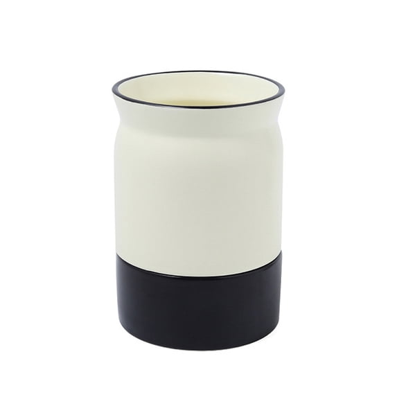 5.7 inches Ceramic Utensil Holder for Countertop with Drain Holes, Cooking Utensil Crocks for Kitchen Counter