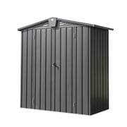 5.7 x 3 Ft Outdoor Metal Storage Shed, Galvanized Steel Tool Shed with Lockable Double Door for Patio Backyard Garden Lawn, Dark Gray