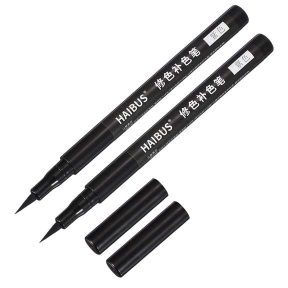 5.71 Inches Fabric Marker Pen, 2 Pcs Fabric Brush Point Marker Quick Dry Waterproof for DIY Canvas Denim Linen Clothing Color Repairing, Dark Purple