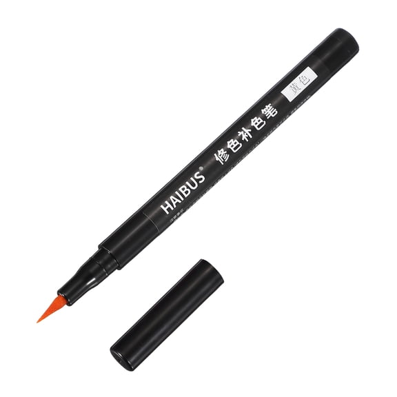 5.71 Inches Fabric Marker Pen, Fabric Brush Point Marker Quick Dry Waterproof for DIY Canvas Denim Linen Clothing Color Repairing, Yellow