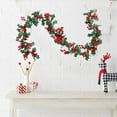 thumbnail image 1 of 5.74 Ft Christmas Garland for Mantle Artificial Rattan Vines with Pinecones Red Berries Holly Berry Garland for Mantle, Stairs, Fireplace, Door, Table, Indoor & Outdoor, 1 of 6