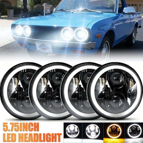 5.75" (5-3/4") Round LED Headlights with HI/LO Beam & DRL - Fit 1972-1974 Datsun 620 Pickup
