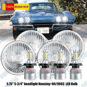 5.75" 5-3/4 inch LED Headlights Hi/Lo Beam 6500K For Chevy Corvette 62-82 4x DOT