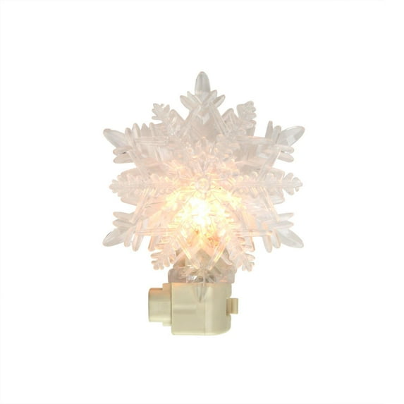 5.75" Decorative Clear Snowflake Christmas Night Light