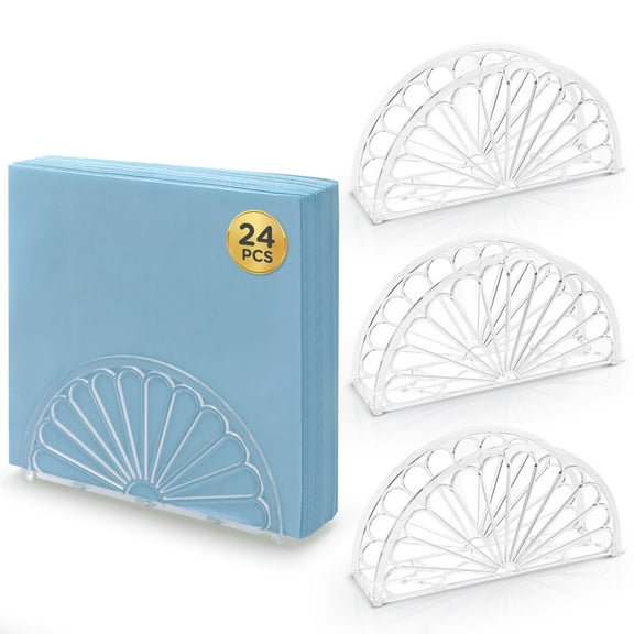 5.75 Inch Clear Plastic Napkin Holder - 24 Pieces