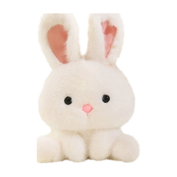 5.75" White Rabbit Plush Toy with Burger Clip, Premium Soft Stuffed Animal Plushies, Desktop Shelf Home Decor Parties Holiday Birthday Gift for Adults Couples Valentine's Day Anniversaries