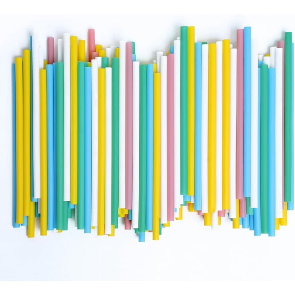 5.75-inch short cocktail straws without plastic, 200 colorful disposable drinking straws, plant-based fashionable party straws, a plastic-free sturdy drinking straw suitable for hot and cold drinks,