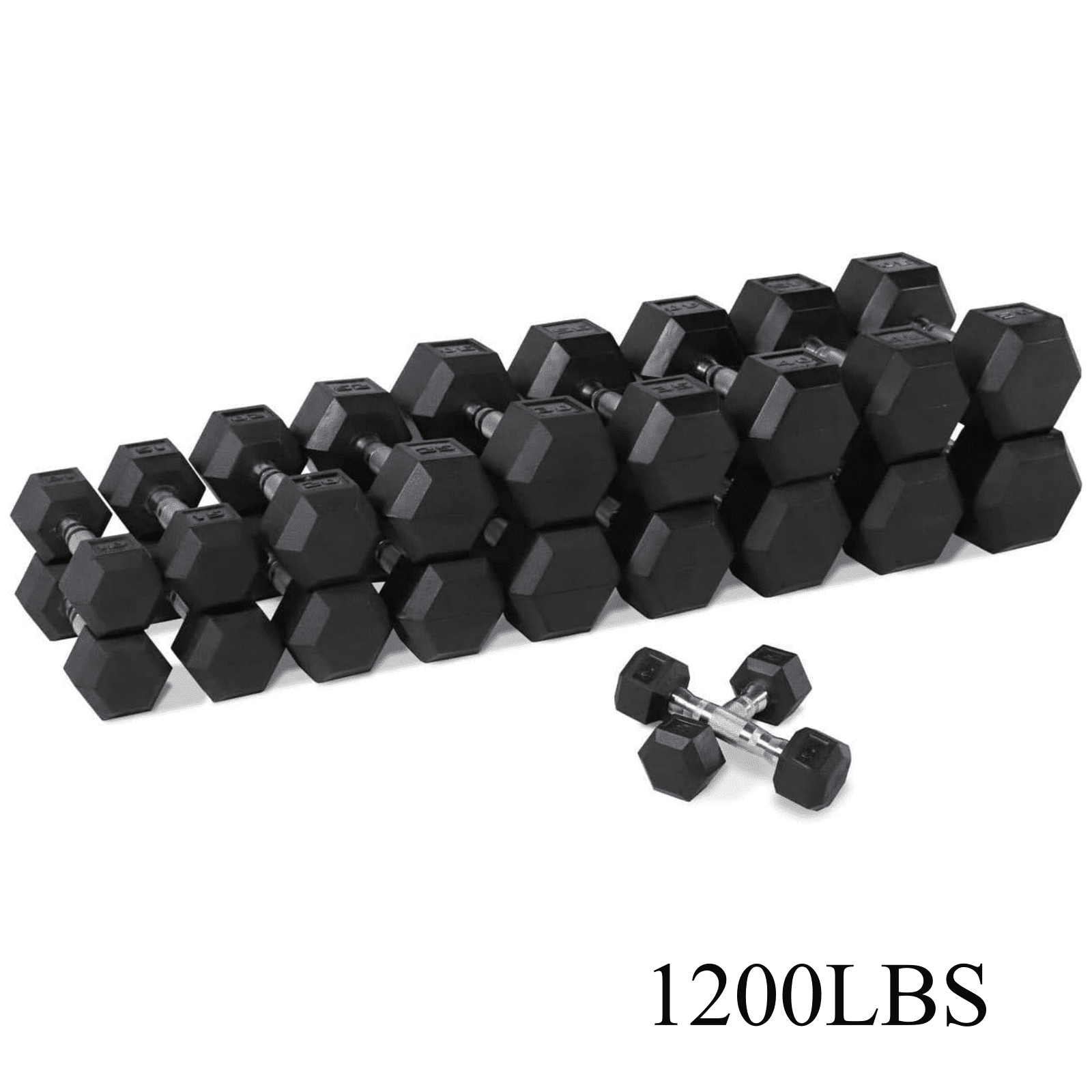 5–75 lbs Dumbbells Weight Set (15 Pairs), 1200 lbs Hex Dumbbell Sets, Gyms Weights Dumbbells Sets, Weight Set for Home Gym, Strength Training
