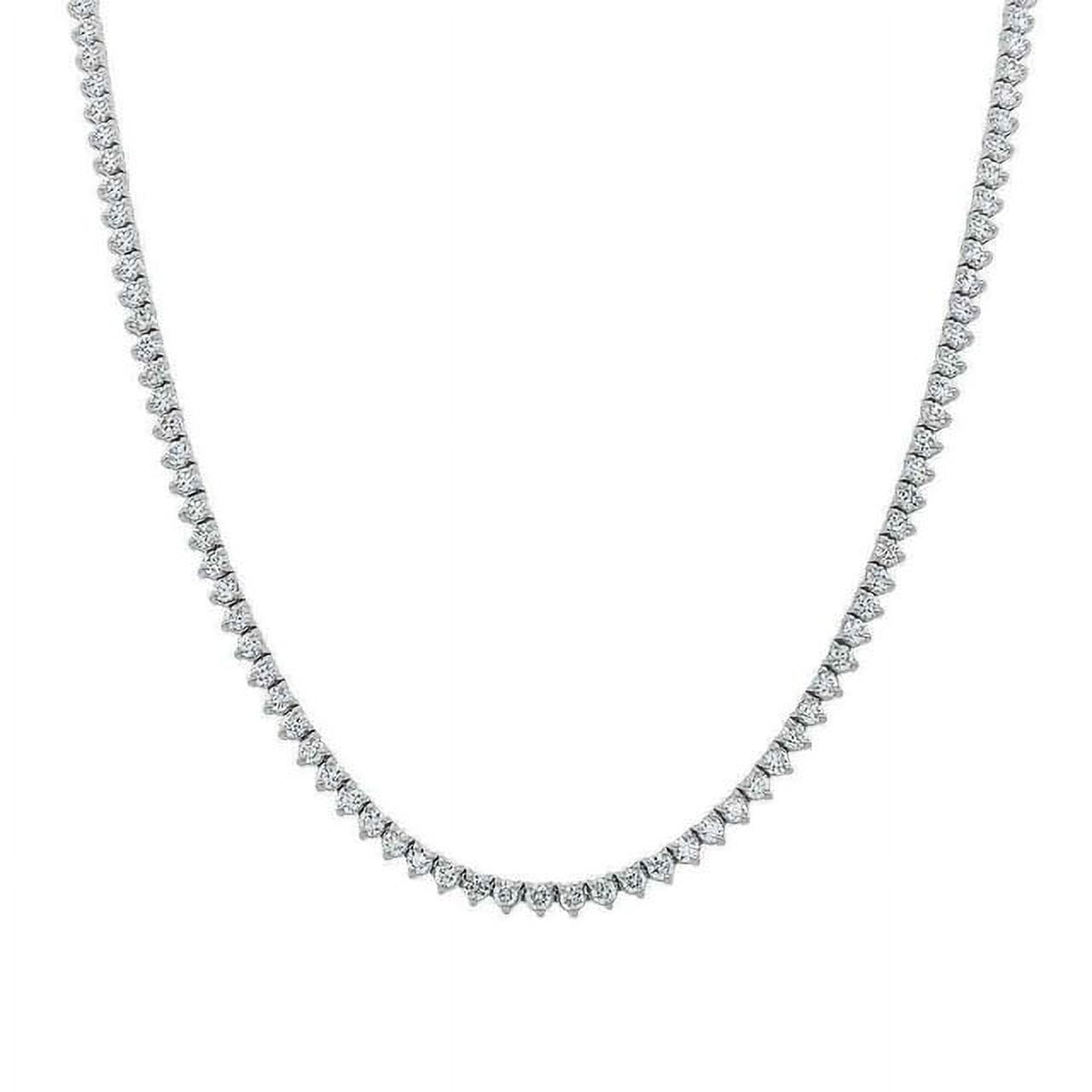 VIRAJ GEMS 5.75CT Lab Grown Diamond Stylish Round Cut Tennis Necklace 14K White Gold Fine Jewelry for Women Gifts