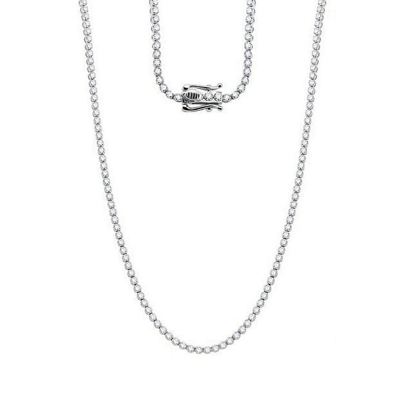 VIRAJ GEMS 5.75CT Lab Grown Diamond Stylish Round Cut Tennis Necklace 14K White Gold Fine Jewelry for Women Gifts