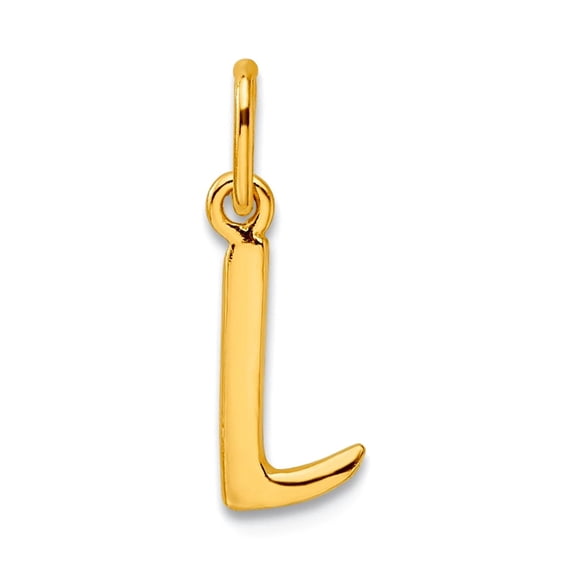 5.76mm 925 Sterling Silver Gold-tone Polished Letter L Initial Charm Pendant Necklace for Women