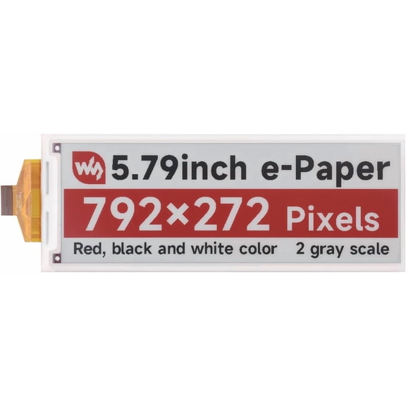 5.79inch E-Paper (B) Raw Display, Compatible with , E-Ink Display, 792x272, Red/Black/White, SPI Communication, Without Driver Board