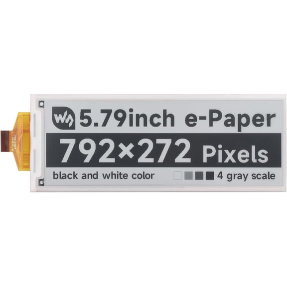 5.79inch E-Paper Raw Display, Compatible with , E-Ink Display, 792x272, Black/White, SPI Communication, Without Driver Board