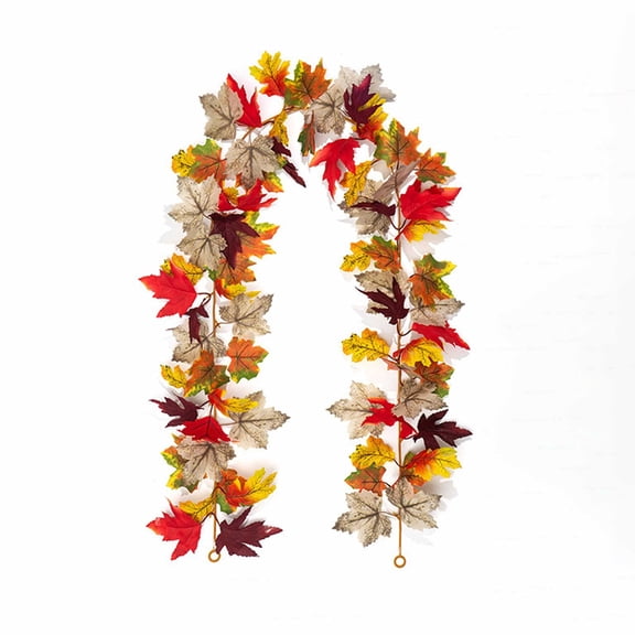 5.7FT Fall Leaf Garland Autumn Maple Vine Decor For Mantle Thanksgiving Home Artificial Garland Yellow 1 Pack