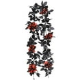 thumbnail image 1 of 5.7FT Halloween Black Rose Garland with Maple Leaves, Artificial Fall Vine for Thanksgiving Decor, Flexible Hanging Garland for Home Wedding Party Wall Window Indoor Outdoor Decoration, 1 of 4