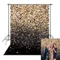 thumbnail image 1 of 5×7FT Photo Backdrop Gold Black Backdrop Glitter Golden Bokeh Spot Starry Sky Photography Background Birthday Backdrop, 1 of 6
