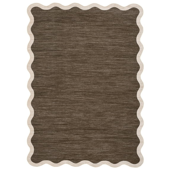 5*7FT Washable Living Room Rug, Non-Slip and Soft Bedroom Rug,Low Pile, Foldable, Stain Resistant. brown