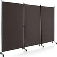 5.7Ft 6Panel Folding Room Divider with Rollers 132" Wide Large