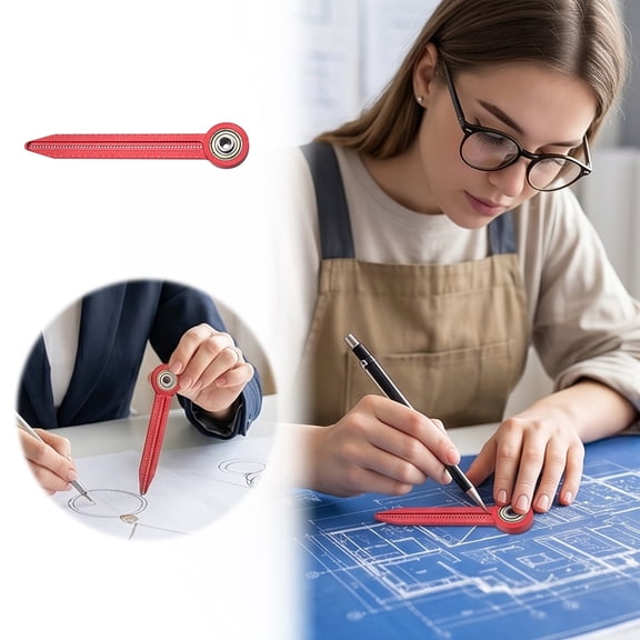 5.7In Portable Aluminum Alloy Woodworking Drawing Compass Ruler Precision Fine-Tip Measuring Tool for Carpentry Circles Arcs Layout Drafting Projects