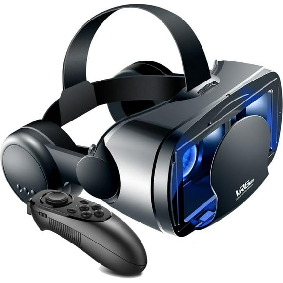 5~7inch VRG Pro 3D VR Glasses Virtual Reality Full Screen Visual Wide-Angle VR Glasses Box for 5 to 7 inch Smartphone Eyeglasses with Remote Control (Black Pro)
