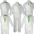 thumbnail image 1 of 5-7pc Boy Teen White Shawl Lapel Party Suits Tuxedo LIME Satin Bow Necktie Vest, 1 of 1