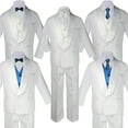 thumbnail image 1 of 5-7pc Boy Teen White Shawl Lapel Party Suits Tuxedo TEAL Satin Bow Necktie Vest, 1 of 5