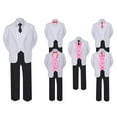 thumbnail image 1 of 5-7pc Formal Black White Suit Set Coral Bow Long Tie Vest Boy Baby Sm-20 Teen, 1 of 3