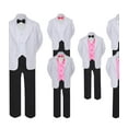 thumbnail image 1 of 5-7pc Formal Black White Suit Set Coral Bow Necktie Vest Boy Baby Sm-20 Teen, 1 of 3