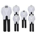 thumbnail image 1 of 5-7pc Formal Black White Suit Set White Bow Necktie Vest Boy Baby Sm-20 Teen, 1 of 3