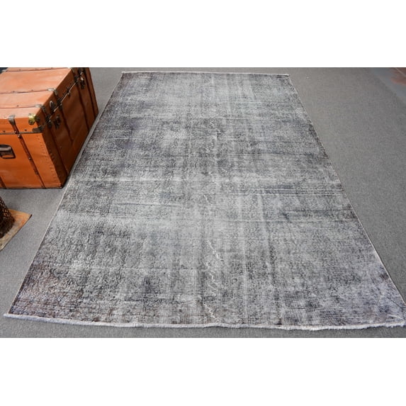 5.7x8.8 ft Large Rugs, Turkish Rug, Gray Antique Rug, Anatolian Rug, Rugs For Living Room, Vintage Rug, Organic Bedroom Rugs
