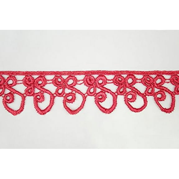 5/8" 0.75" 1" 1.25" 2' 2.5" 3" Coral Venice Lace Embroidered Bridal Gown by Yard (BB049 1.25")