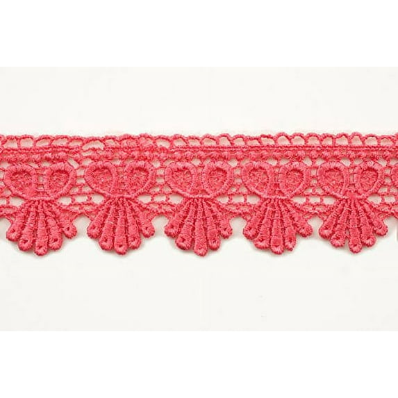 5/8" 0.75" 1" 1.25" 2' 2.5" 3" Coral Venice Lace Embroidered Bridal Gown by Yard (UB204" 1.75")
