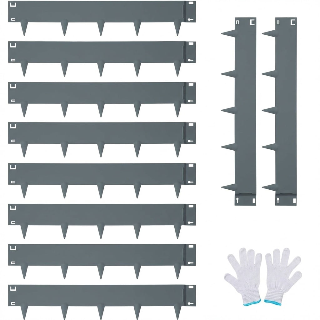 5/8/10 Pack Home Garden Galvanized Steel Landscape Edging, Metal Edging for Landscaping with Stakes, Hammer-in Metal Landscaping Edging for Yard Pathway & Flower Beds Lawn Edge