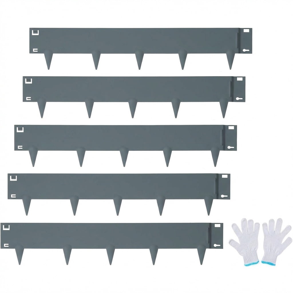 5/8/10 Pack Home Garden Galvanized Steel Landscape Edging, Metal Edging for Landscaping with Stakes, Hammer-in Metal Landscaping Edging for Yard Pathway & Flower Beds Lawn Edge