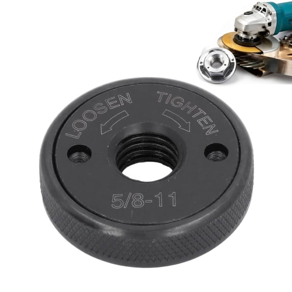 5/8"-11 Angle Grinder Flange Nuts, Tool-Free Quick Release Locking Kit. Silver D-Ring & Knurled Arbor Nut. Heavy Duty Self-Locking for 4-1/2" 5" 7" 9" Grinders,Premium Black Plate