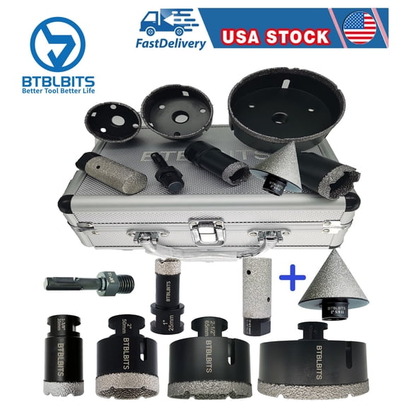 5/8-11 Diamond Core Drilling Bit Set Hole Saw Kit Marble Ceramic Tile Porcelain
