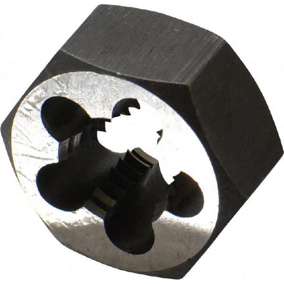 5/8-11 UNC Thread, 1-1/4" Hex Rethreading Die High Speed Steel, 5/8" Thick