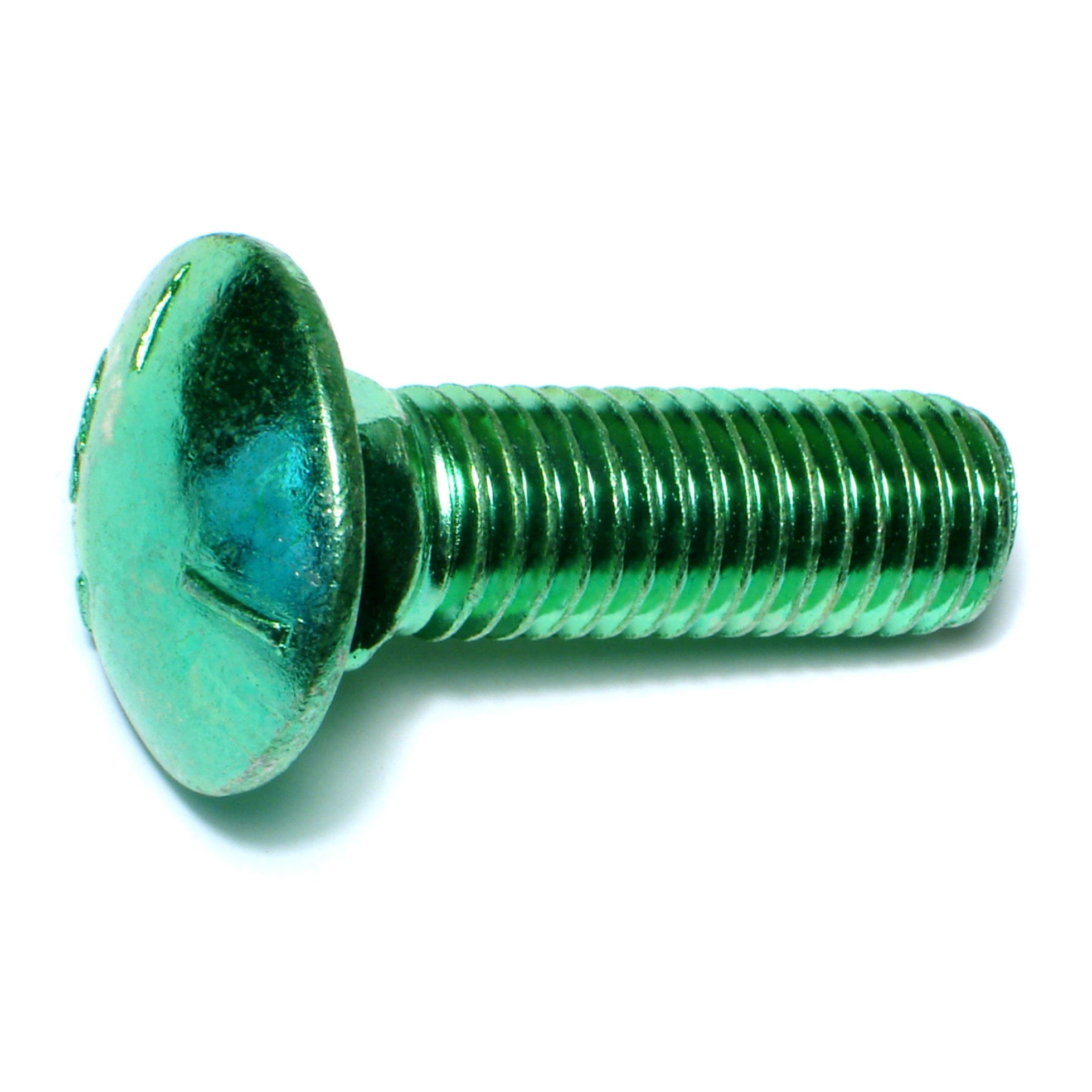 5/8"-11 x 2" Green Rinsed Zinc Grade 5 Carriage Bolts (22 pcs.)
