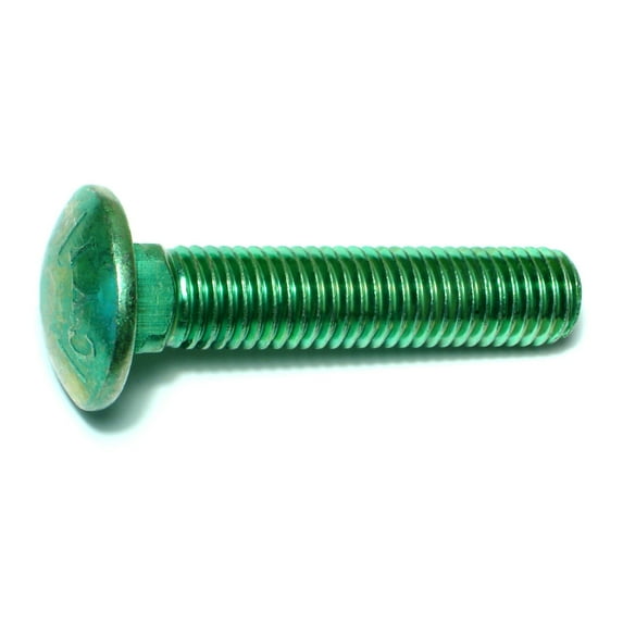 5/8"-11 x 3" Green Rinsed Zinc Grade 5 Carriage Bolts (17 pcs.)