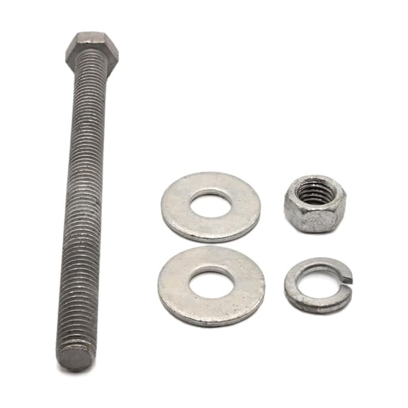 5/8"-11 x 7 Hot Dipped Galvanized Hex Bolt Kit (25 Sets) w/ 50 Flat Washers, 25 Nuts, 25 Split Lock washers. Grade A307, Full Thread - by Fastener Depot, LLC