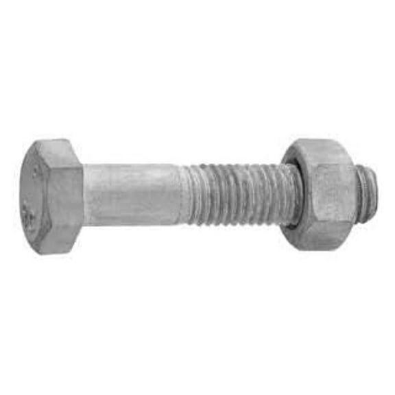 5/8"-11 x 7" Hot Dipped Galvanized Hex Bolt w/Nuts, Grade A, Partial Thread, Quantity 25 - by DyGTyX,