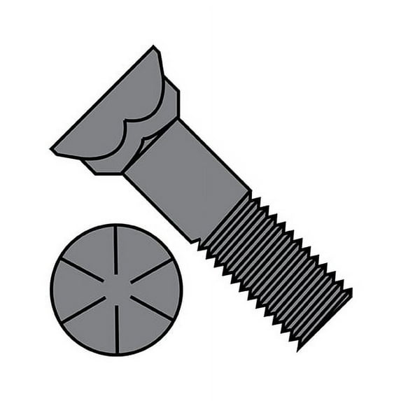 5/8-11X6 Grade 8 Plow Bolt With Number 3 Flat Head Plain (Pack Qty 50) BC-6296BP8