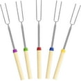 thumbnail image 1 of 5/8/12/24 Pack Marshmallow Roasting Sticks Set, Extendable 32in Long Metal Barbecue Skewers with Wooden Handle, for Marshmallow, Hot Dogs, Camping, 1 of 4