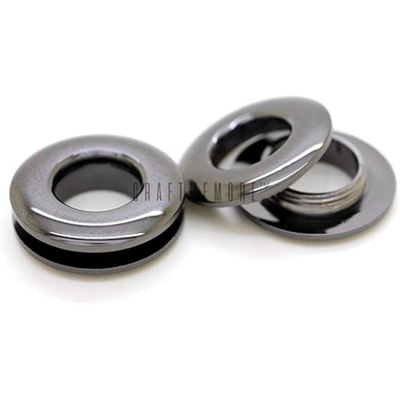 5/8" (15mm) Hole Metal Screw Rings Eyelets Grommet Quality Round Polished Purse Replacements Easy Installation Pack of 4 SCET (Gunmetal)