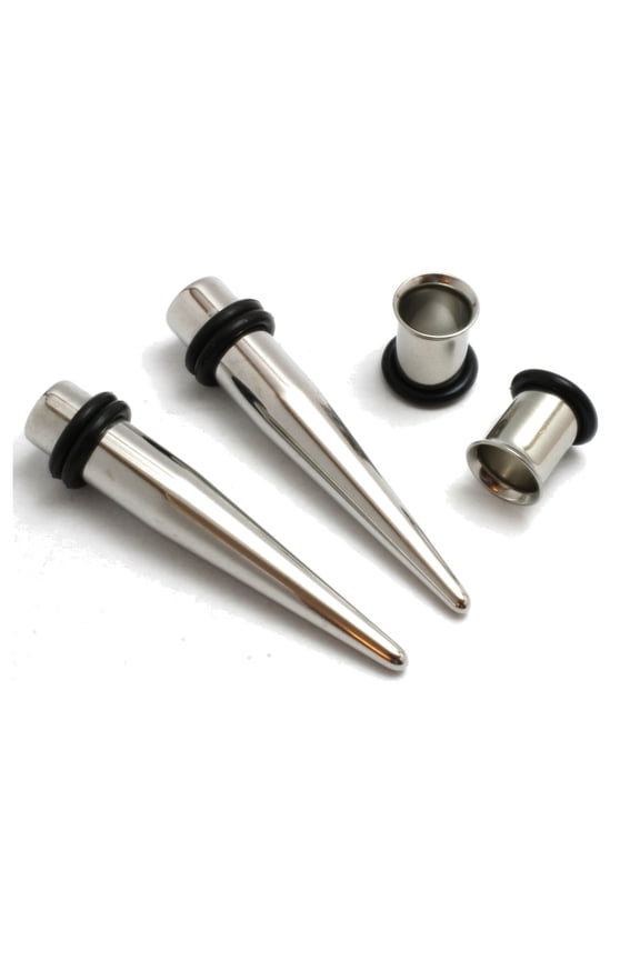 5/8" 16mm PAIR Steel Tapers AND Tunnels Ear Stretching Kit
