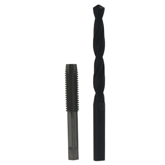 5/8"-18 High Speed Steel Plug Tap and 37/64" High Speed Steel 1/2" Shank Drill Bit